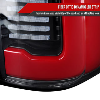 Spec D Sequential Red LED Strip Tail Light: Ram 1500 2019-2024 3.6L/5.7L