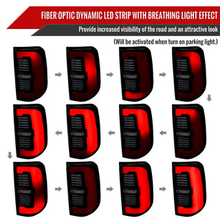 Spec D Sequential LED Strip Tail Light Smoked Lens: Ram 1500 2019-2024 3.6L/5.7L