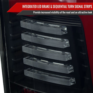 Spec D Sequential LED Strip Tail Light Smoked Lens: Ram 1500 2019-2024 3.6L/5.7L