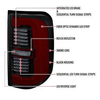 Spec D Sequential LED Strip Tail Light Smoked Lens: Ram 1500 2019-2024 3.6L/5.7L