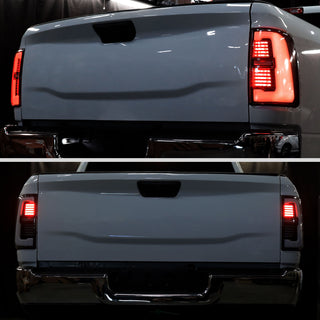 Spec D LED Sequential Signal Tail Lights Glossy Black: Fits Ram 2500/3500 2019-2024 Halogen