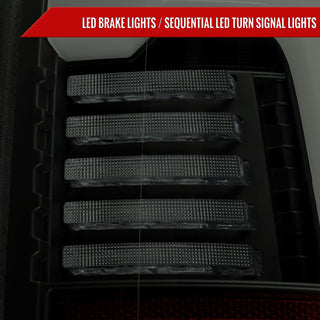Spec D LED Sequential Signal Tail Lights Glossy Black: Fits Ram 2500/3500 2019-2024 Halogen
