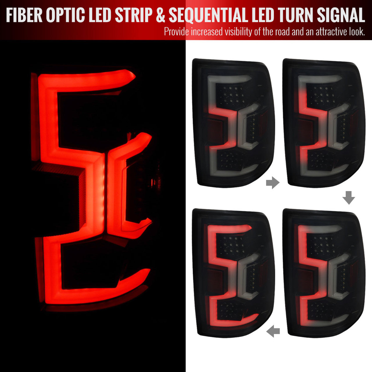 Spec D LED Tail Lights (Dark Smoke w/ Sequential Turn Signal): Ram 2500 & 3500 2019 - 2024