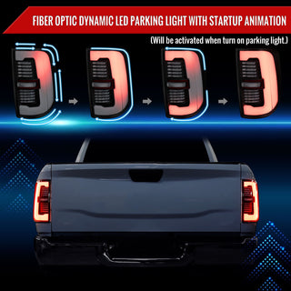 Spec D LED Sequential Signal Tail Lights Matte Black: Fits Ram 2500/3500 2019-2024 Halogen