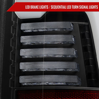 Spec D LED Sequential Signal Tail Lights Matte Black: Fits Ram 2500/3500 2019-2024 Halogen