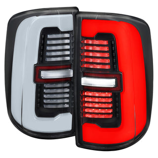 Spec D LED Sequential Signal Tail Lights Matte Black: Fits Ram 2500/3500 2019-2024 Halogen