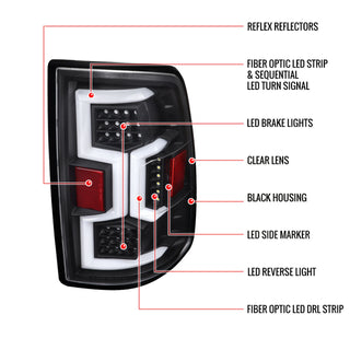 Spec D LED Tail Lights (Matte Black w/ Sequential Turn Signal): Ram 2500 & 3500 2019 - 2024