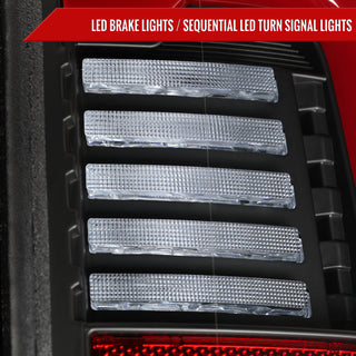 Spec D Red LED Bar Sequential Signal Tail Lights: Fits Ram 2500/3500 2019-2024 Halogen