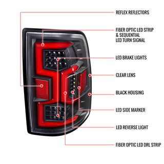 Spec D LED Tail Lights (Black w/ Sequential Turn Signal): Ram 2500 & 3500 2019 - 2024