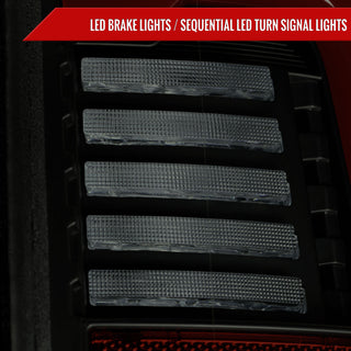 Spec D LED Sequential Signal Tail Lights Black Housing Smoked Lens: Ram 2500/3500 2019-2024