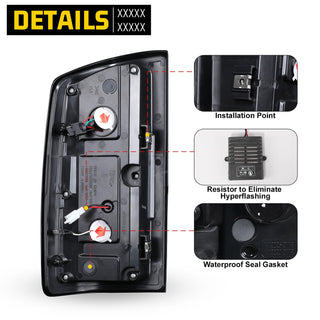 Winjet LED Sequential Taillights: Fits Dodge Ram 2006-2009