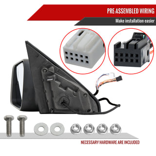 Spec D Driver Mirror w/ Turn Signal Light & Puddle Light (Manual-Fold, Chrome): Ram 1500 2019 - 2024