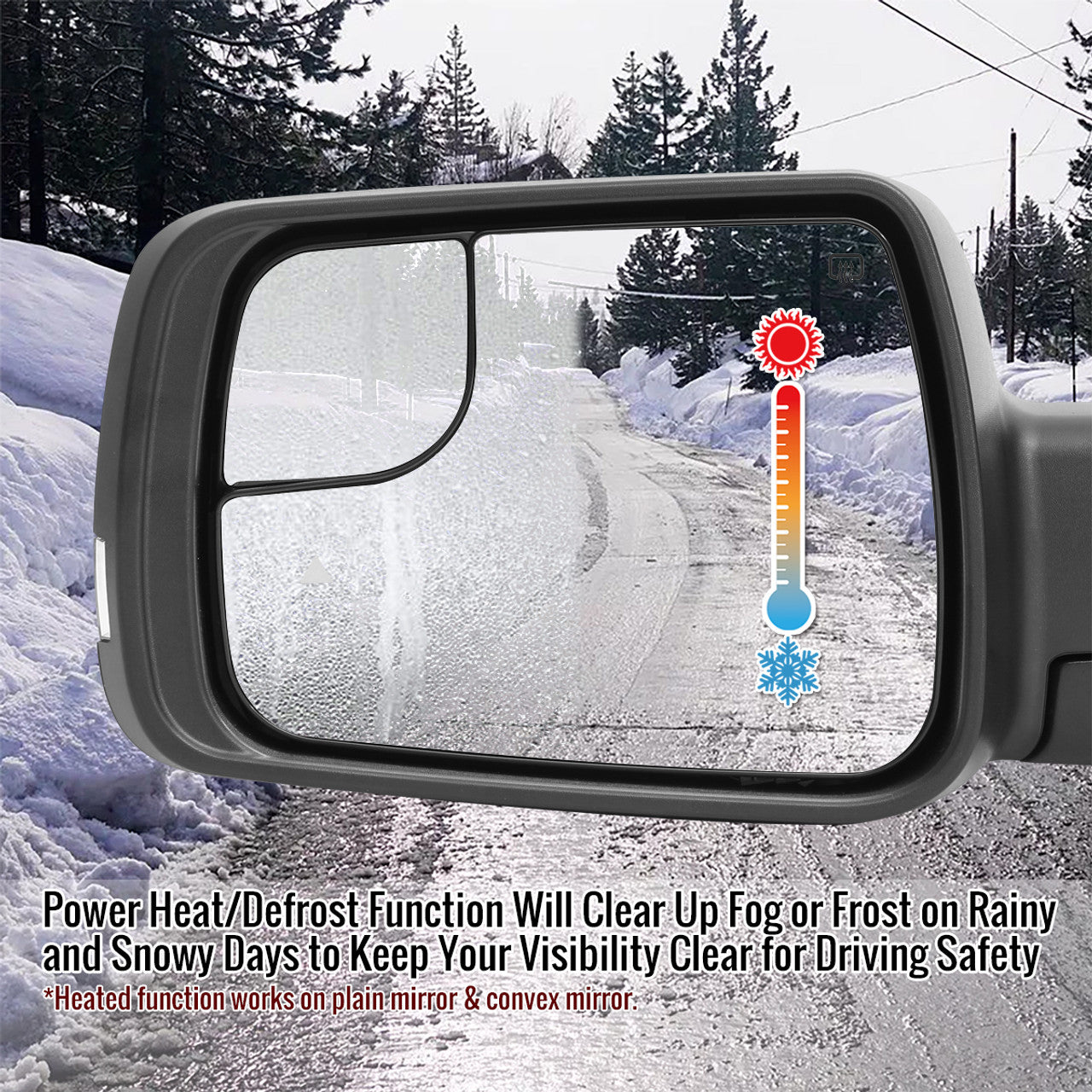 Spec D Driver Mirror w/ Turn Signal Light & Puddle Light (Auto-Fold, Chrome): Ram 1500 2019 - 2024