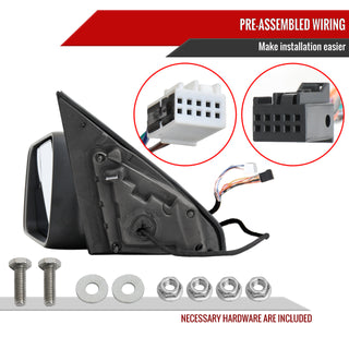 Spec D Driver Mirror w/ Turn Signal Light & Puddle Light (Auto-Fold, Chrome): Ram 1500 2019 - 2024