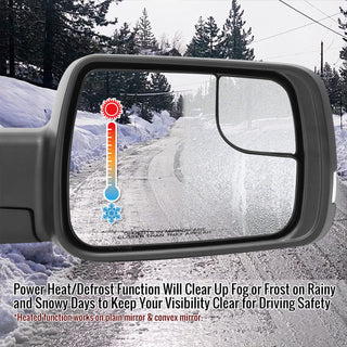 Spec D Passenger Mirror w/ Turn Signal Light & Puddle Light (Auto-Fold, Chrome): Ram 1500 2019 - 2024