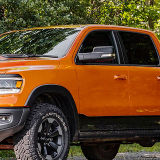 Spec D Driver Mirror w/ Turn Signal Light & Puddle Light (Manual-Fold, Black): Ram 1500 2019 - 2024