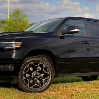 Spec D Driver Mirror w/ Turn Signal Light & Puddle Light (Manual-Fold, Black): Ram 1500 2019 - 2024