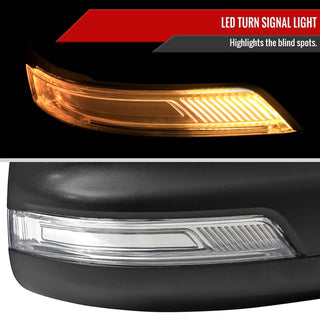 Spec D Passenger Mirror w/ Turn Signal Light & Puddle Light (Manual-Fold, Black): Ram 1500 2019 - 2024