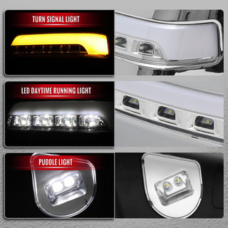Spec D Chrome Power Heated Towering Mirror w/ Sequential Signal: Fits Dodge Ram 1500/2500/3500 2009-2018
