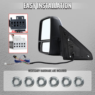Spec D Chrome Power Heated Towering Mirror w/ Sequential Signal: Fits Dodge Ram 1500/2500/3500 2009-2018