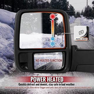 Spec D Chrome Power Heated Towering Mirror w/ Sequential Signal: Fits Dodge Ram 1500/2500/3500 2009-2018