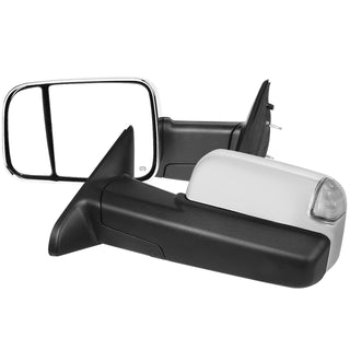 Spec D Mirrors SET w/ Turn Signal Light & Puddle Light (Auto-Fold, Chrome): Ram 2013 - 2018