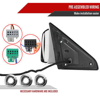 Spec D Driver Mirror w/ Turn Signal Light & Puddle Light (Manual-Fold, Chrome): Ram 2500 & 3500 2019 - 2024