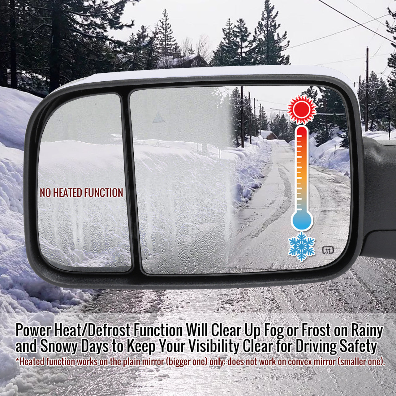 Spec D Driver Mirror w/ Turn Signal Light & Puddle Light (Auto-Fold, Chrome): Ram 2500 & 3500 2019 - 2024