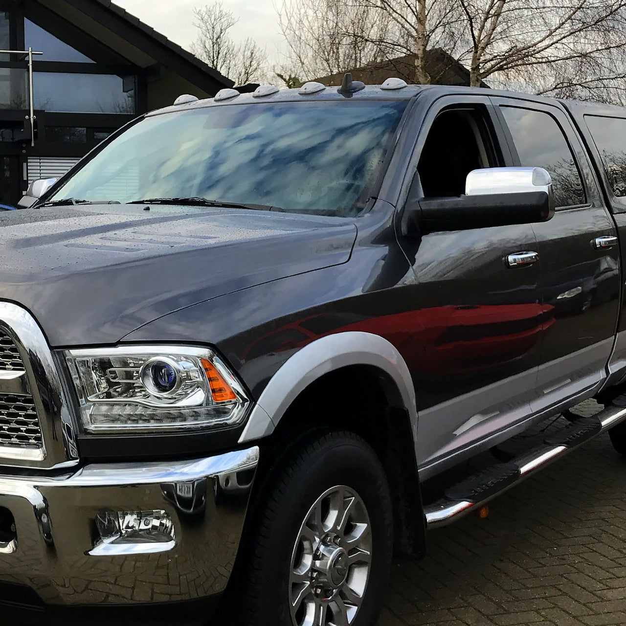 Spec D Driver Mirror w/ Turn Signal Light & Puddle Light (Auto-Fold, Chrome): Ram 2500 & 3500 2019 - 2024