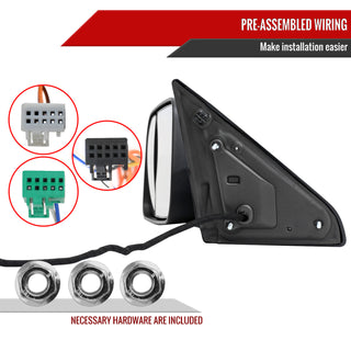 Spec D Driver Mirror w/ Turn Signal Light & Puddle Light (Manual-Fold, Black): Ram 2500 & 3500 2019 - 2024