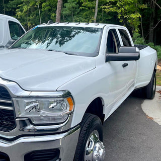 Spec D Driver Mirror w/ Turn Signal Light & Puddle Light (Manual-Fold, Black): Ram 2500 & 3500 2019 - 2024