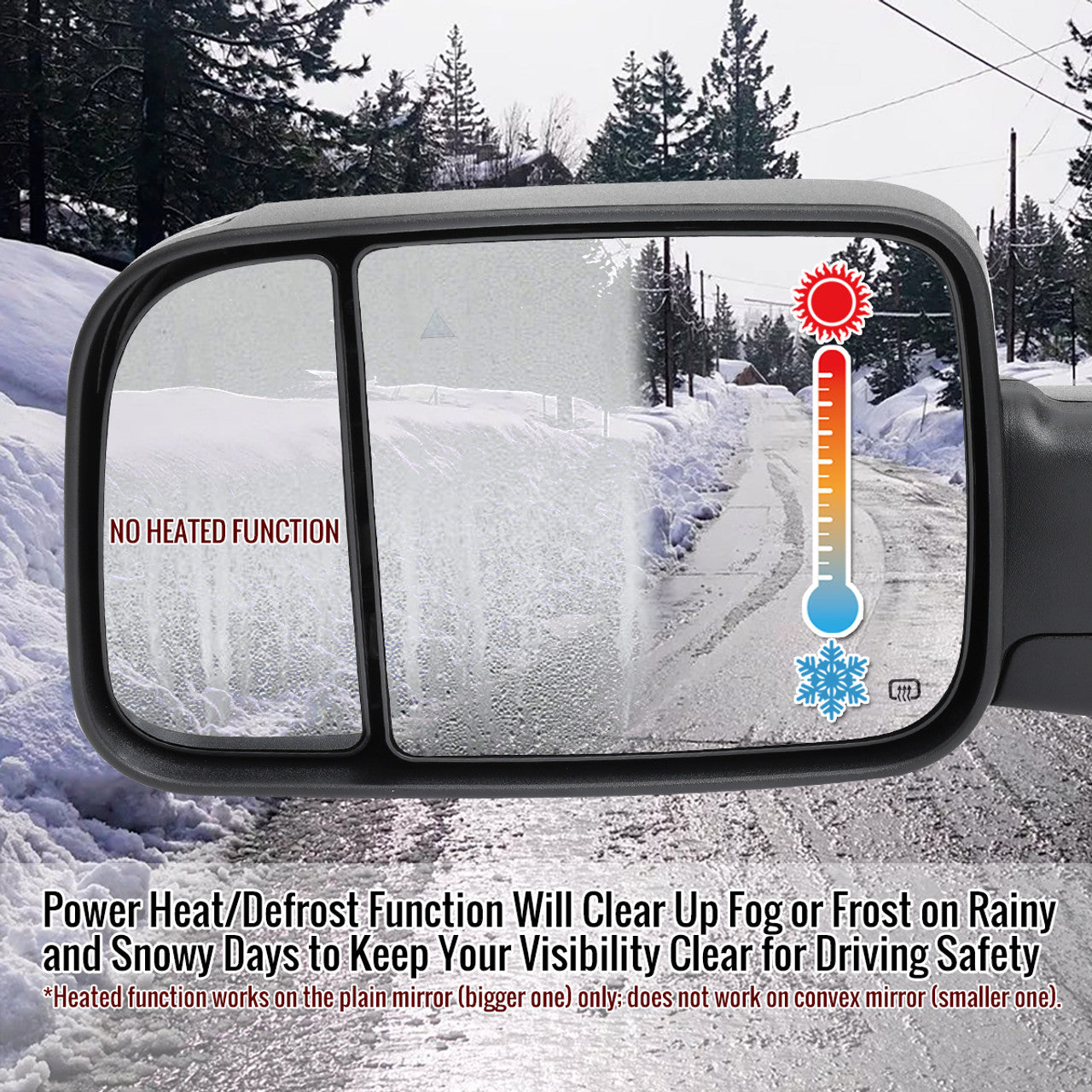 Spec D Driver Mirror w/ Turn Signal Light & Puddle Light (Auto-Fold, Black): Ram 2500 & 3500 2019 - 2024