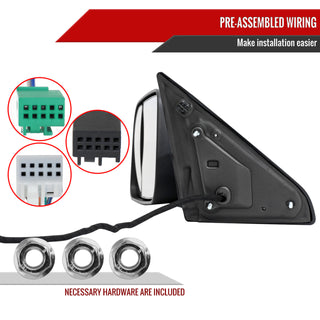 Spec D Driver Mirror w/ Turn Signal Light & Puddle Light (Auto-Fold, Black): Ram 2500 & 3500 2019 - 2024