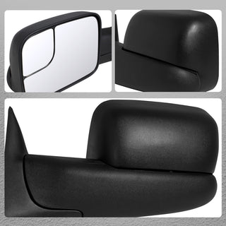 Spec D Black Power Adjustable Manual Fold & Extendable Towing Mirrors: Fits Dodge Ram 1994-1997 1500/2500/3500 3.9L/5.2L V8