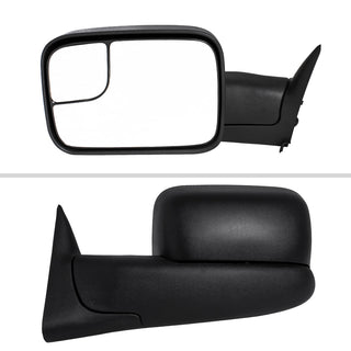 Spec D Black Power Adjustable Manual Fold & Extendable Towing Mirrors: Fits Dodge Ram 1994-1997 1500/2500/3500 3.9L/5.2L V8