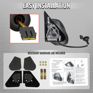 Spec D Black Power Adjustable Manual Fold & Extendable Towing Mirrors: Fits Dodge Ram 1994-1997 1500/2500/3500 3.9L/5.2L V8