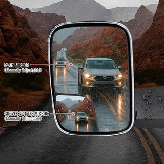 Spec D Chrome Manual Adjustable Extendable Towing Mirrors: Fits Dodge Ram 1994-2002 1500/2500/3500 4.7L/5.7L