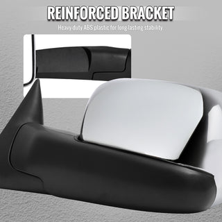 Spec D Chrome Manual Adjustable Extendable Towing Mirrors: Fits Dodge Ram 1994-2002 1500/2500/3500 4.7L/5.7L