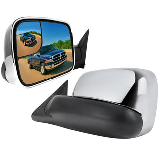 Spec D Chrome Manual Adjustable Extendable Towing Mirrors: Fits Dodge Ram 1994-2002 1500/2500/3500 4.7L/5.7L