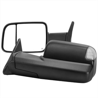 Spec D Left & Right Mirrors Set (Manual-Fold, Black): Dodge Ram 1998 - 2002