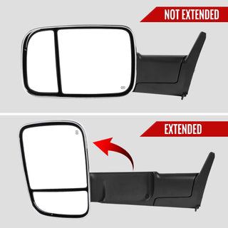 Spec D Left & Right Mirrors Set (Manual-Fold, Chrome): Dodge Ram 1998 - 2002