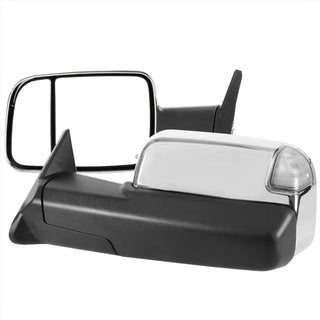 Spec D Left & Right Mirrors Set (Manual-Fold, Chrome): Dodge Ram 1998 - 2002
