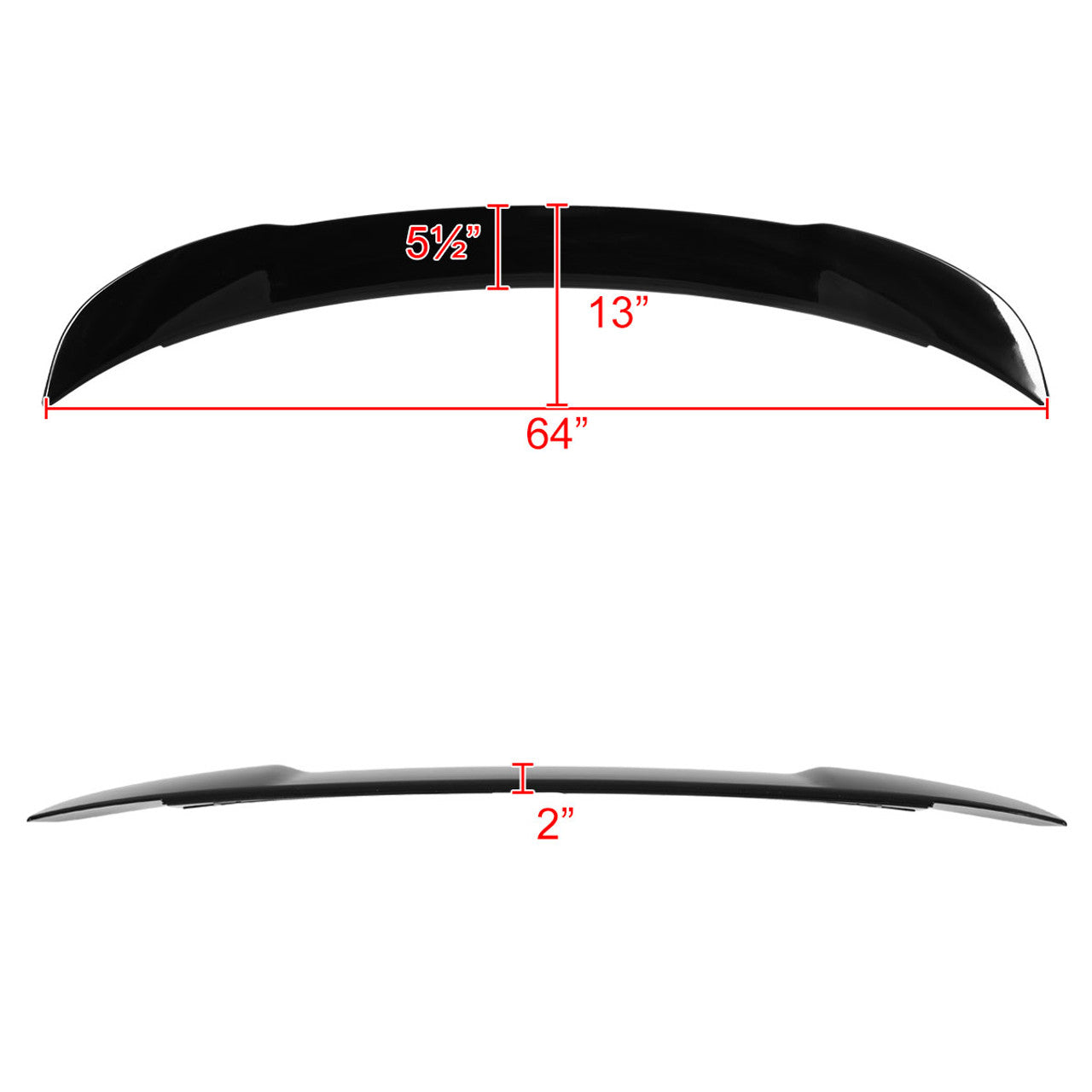 Spec D Hellcat Style Rear Spoiler (Gloss Black): Dodge Charger 2015 - 2023