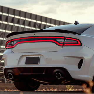 Spec D Hellcat Style Rear Spoiler (Gloss Black): Dodge Charger 2015 - 2023