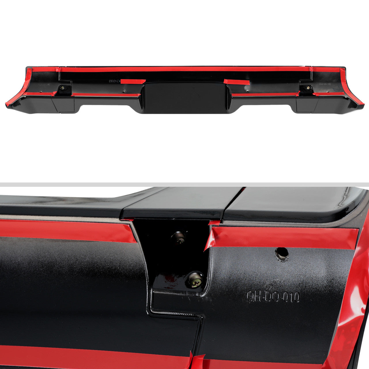 Spec D Rear Cab Spoiler (Glossy Black, 3pc): Ram 1500 2013 - 2018