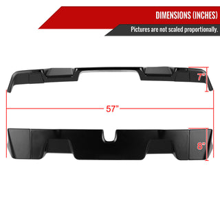 Spec D Rear Cab Spoiler (Matte Black, 3pc): Ram 1500 2019 - 2024