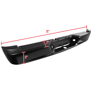 Spec D Black SS Factory Rear Step Bumper w/ License Lamps: Dodge Dakota 2005-2011