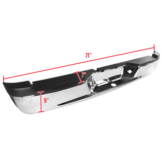 Spec D Chrome SS Factory Rear Step Bumper w/ License Lamps: Dodge Dakota 2005-2011