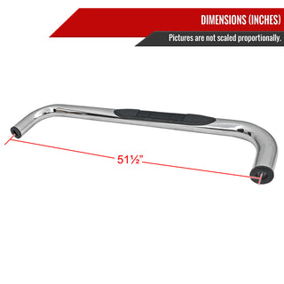 Spec D 3" Chrome Side Step Nerf Bars (REG CAB): Fits Dodge Ram 1500/2500/3500 2002-2009
