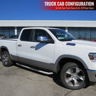 Spec D 3" Chrome SS Side Step Nerf Bars: Ram 1500 Quad Cab 2019-2024